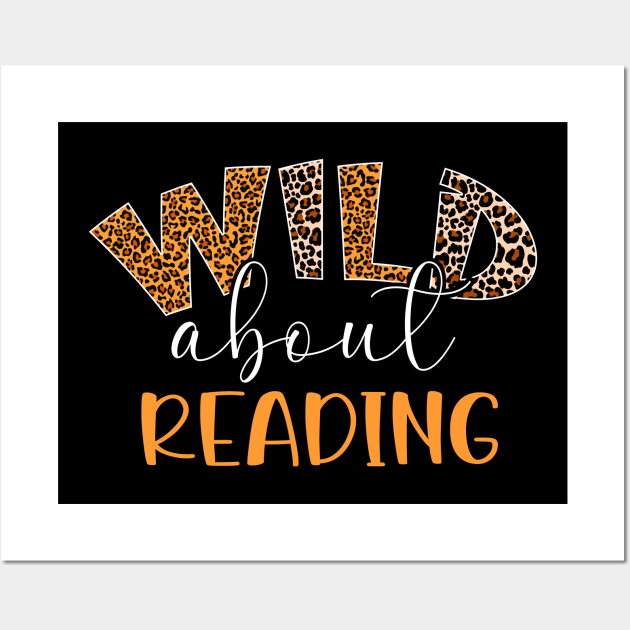 Wild About Reading Books Reader Lover Bookworm Librarian Men Wall Art by ArtbyJester